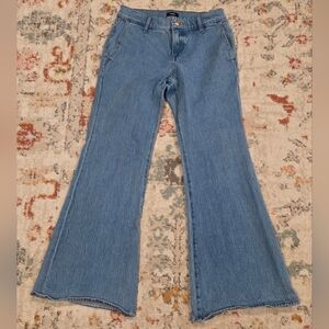Express 70s Flare Mid Rise Jeans Blue Denim Size 2 Short *EUC* Festival Boho